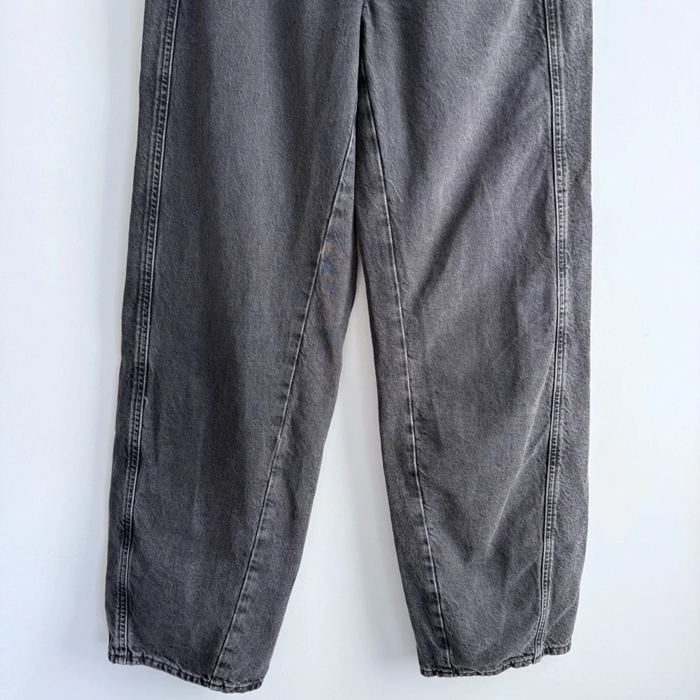 FREE PEOPLE ASTER STRAIGHT LEG JEANS in Asteroid Black Gray Size 28 High Rise - Picture 9 of 16